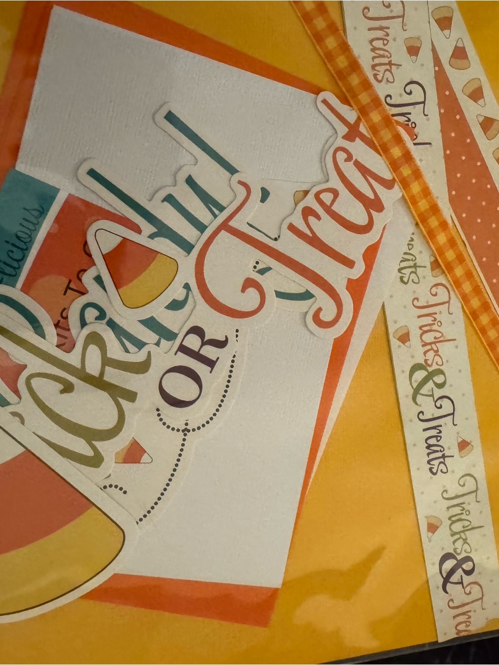 Candy Corn scrapbook Kit in Orange and Yellow - Picture 2 of 4